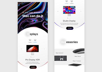 Apple displays landing page apple branding graphic design landing page ui ux