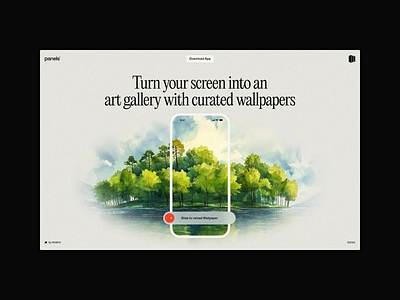 Panels Hero Section Concept app landingpage clean design forest header hero hero section landingpage minimal noise tree typography ui ui design ux ux design wallpaper wallpaper app webdesign website