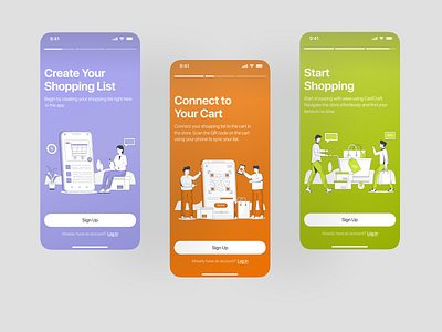 Mobile Onboarding | CartCraft design graphic design illustration mobile onboarding product design ui ux vector