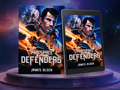 The Space Defenders 3d book mockup amazon kdp book book cover book cover art book cover design book cover designer book cover mockup book design ebook ebook cover epic epic book epic book covers epic bookcovers epic covers paperback professional book cover sci fi book cover the space defenders
