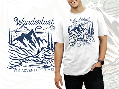 Wanderlust adventure time vector art t shirt design typography