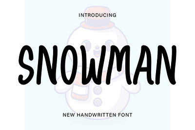 Snowman Font crafting font cute font handwritten new font script script font