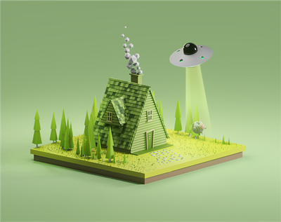 3d illustration Little House 3d animation design graphic design ill illustration motion graphics