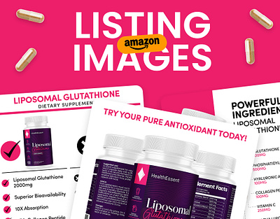 Amazon listing images A+ Content EBC | Liposomal a content amazon amazon ebc amazon listing glutathione infographic liposomal listing images product design product listing