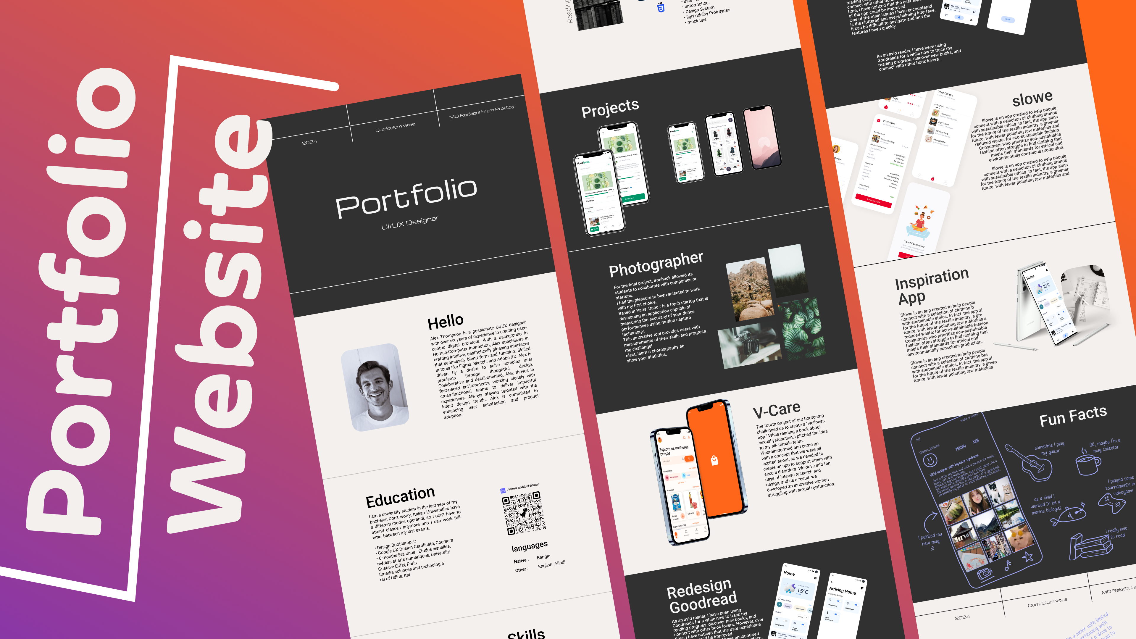 Portfolio Website animation branding graphic design home page illustration motion graphics portfolio portfolio website typography ui ux website