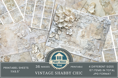 Vintage Shabby Chic Laced Junk Journal Paper 3d animation branding logo motion graphics