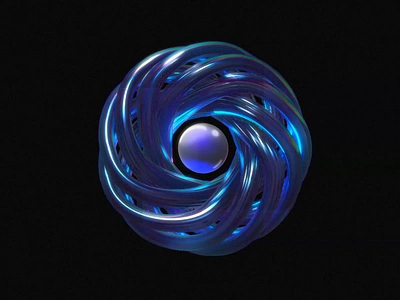 Spiral Orb 3d ai animation assistant interaction design orb render spline uxui