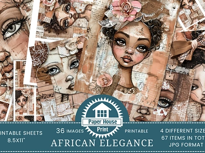 African American Girls Mixed Media Papers 3d animation graphic design motion graphics ui