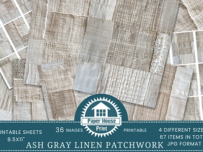 Ash Gray Linen Stitched Patchwork Background Paper 3d animation graphic design motion graphics ui