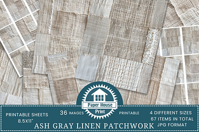 Ash Gray Linen Stitched Patchwork Background Paper 3d animation graphic design motion graphics ui