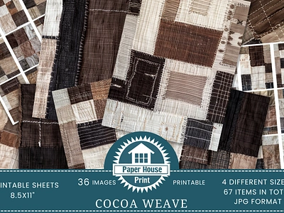 Cocoa Weave Linen Stitched Patchwork Background Paper 3d animation branding graphic design logo motion graphics ui