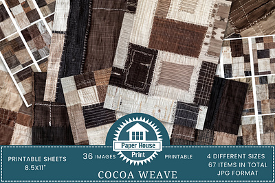 Cocoa Weave Linen Stitched Patchwork Background Paper 3d animation branding graphic design logo motion graphics ui