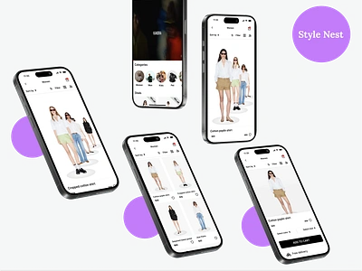 Style nest project design portfolio fashion app figma high fidelity illustration prototyping runway ui