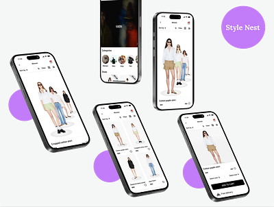 Style nest project design portfolio fashion app figma high fidelity illustration prototyping runway ui