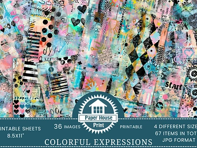 Colorful Mixed Media Collage Background Papers 3d animation graphic design motion graphics ui