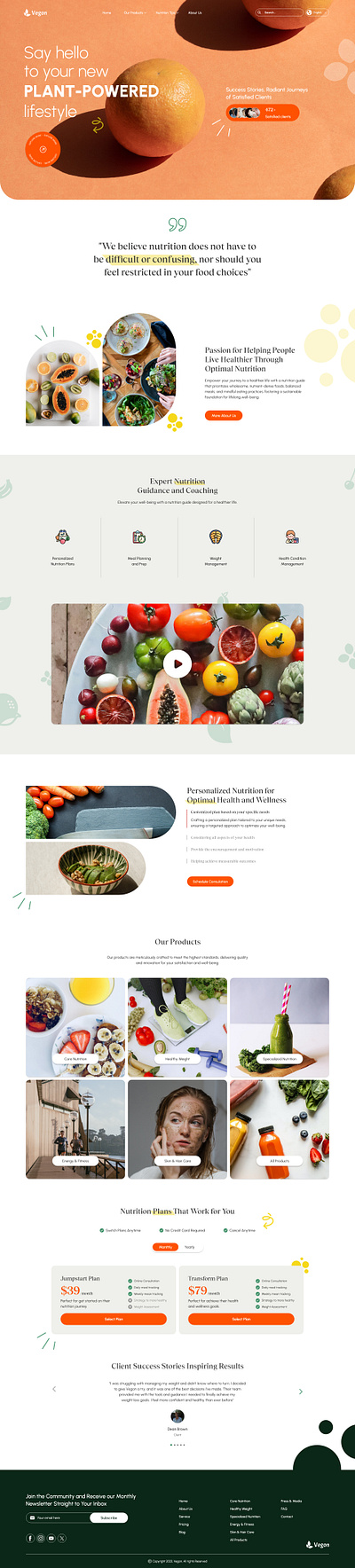 Vegon, Landing Page