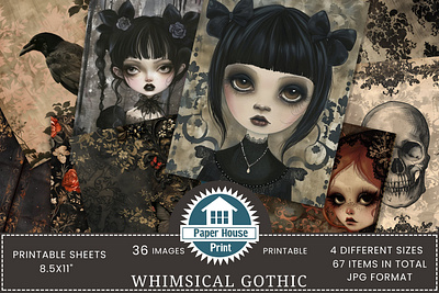 Whimsical Gothic Mixed Media Paper Pack 3d animation branding graphic design logo motion graphics ui