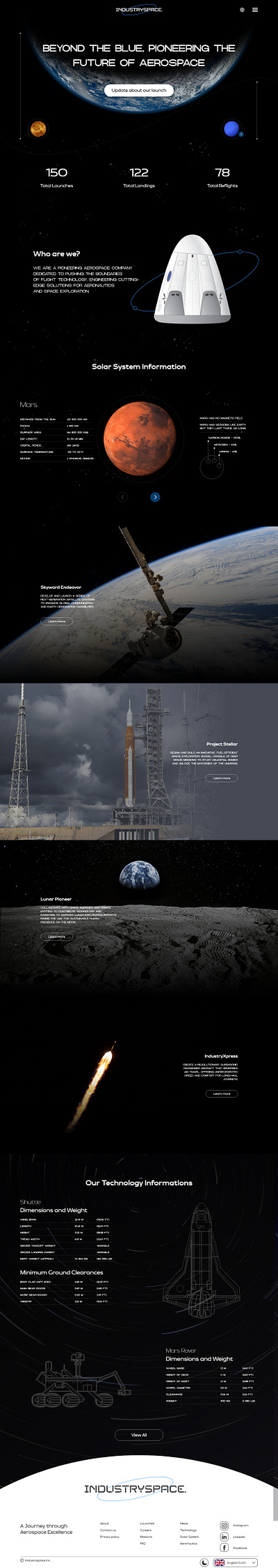 Industry Space, Landing Page