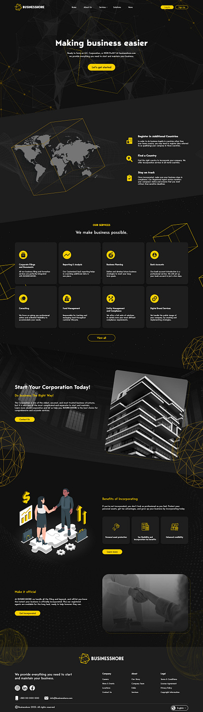 Businesshore, Landing Page