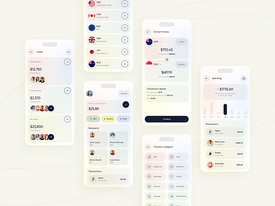 International Money Transfer App app banking currency convert expenses finance fintech ios app minimal mobile app mobile bank money transfer payment popular send money spending transactions trending ui user interface wallet