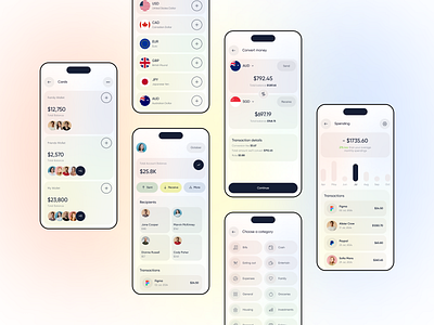 International Money Transfer App app banking currency convert expenses finance fintech ios app minimal mobile app mobile bank money transfer payment popular send money spending transactions trending ui user interface wallet
