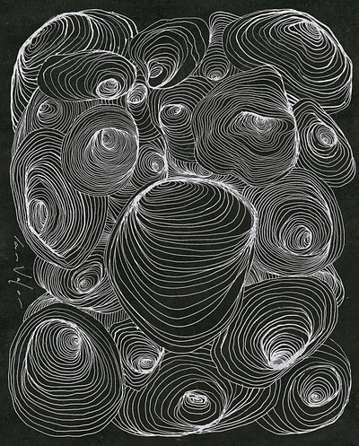 Doodling At Lunch black and white doodle illustration ink minimal pen