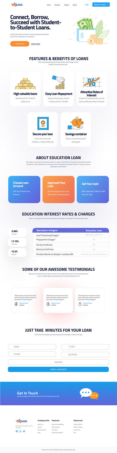 ULoan - Student Loan Platform Landing Page landing page modern design