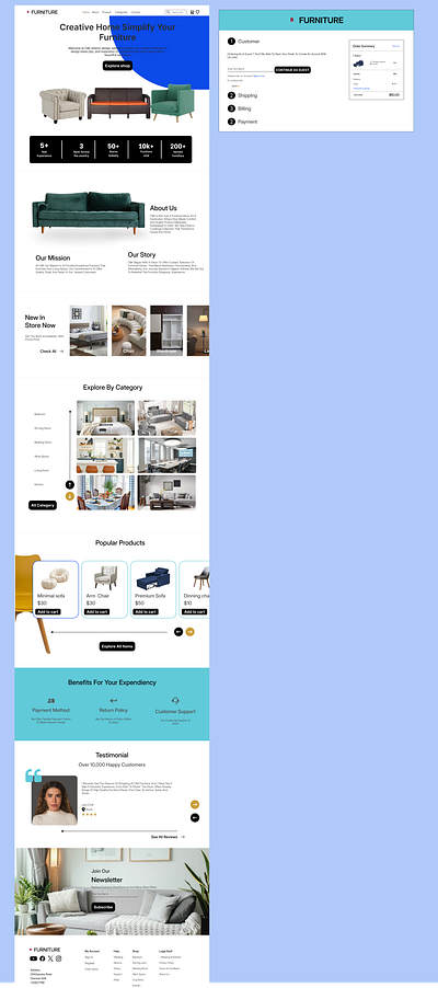 Furniture Shop_ Landing page animation branding graphic design logo ui