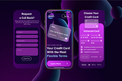 Mobile Adaptive Website of Credit Card adaptive mobile design ui ux