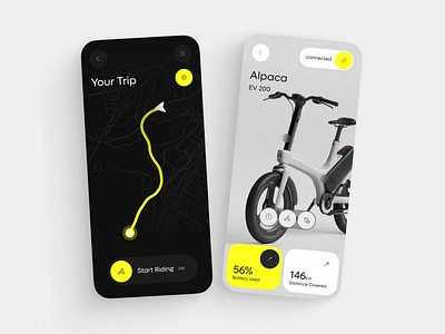 Alpaca - Bicycle App application design branding mobile app design product design ui uiux ux visual design