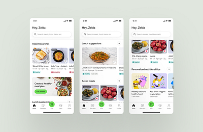 Personalized meal recommendations ui