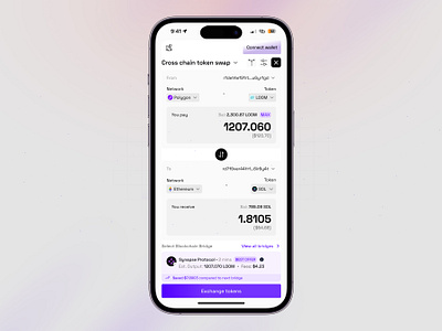 Cross chain token swap blockchain crypto design ui ux web3