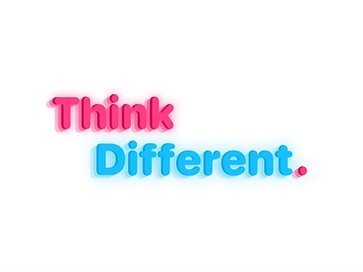 Think Different 3d animation blue branding graphic design illustration logo motion graphics pink ui