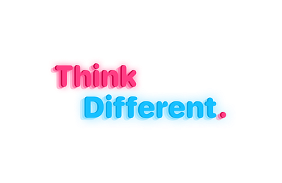 Think Different 3d animation blue branding graphic design illustration logo motion graphics pink ui