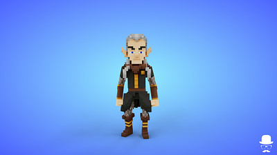 Elf 1 Voxel Character - 3D Lowpoly Fantasy Creature 3d 3d model archer cartoon character elf elfs fantasy game art game asset game character isometric lowpoly magicavoxel stylized voxedit voxel art warrior