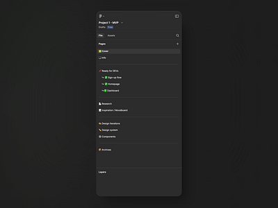 Figma Page Setup for a new Project app design clean dark mode figma layout management minimalism organization ui web design