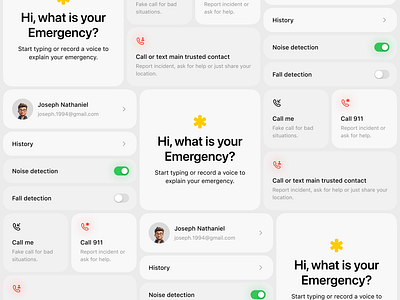 AI Emergency APP Containers/Components ai ui design