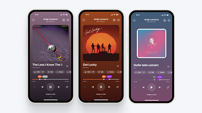 Music App - Work With Dominant Color ai app background color design dominant gradient mobile music ui