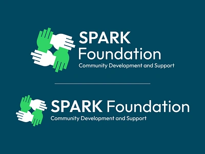 Spark Foundation Logo brand identity branding charity community design graphic design hand hands holding hands logo logo logomark logotype negative space spark unity