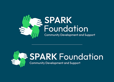 Spark Foundation Logo brand identity branding charity community design graphic design hand hands holding hands logo logo logomark logotype negative space spark unity