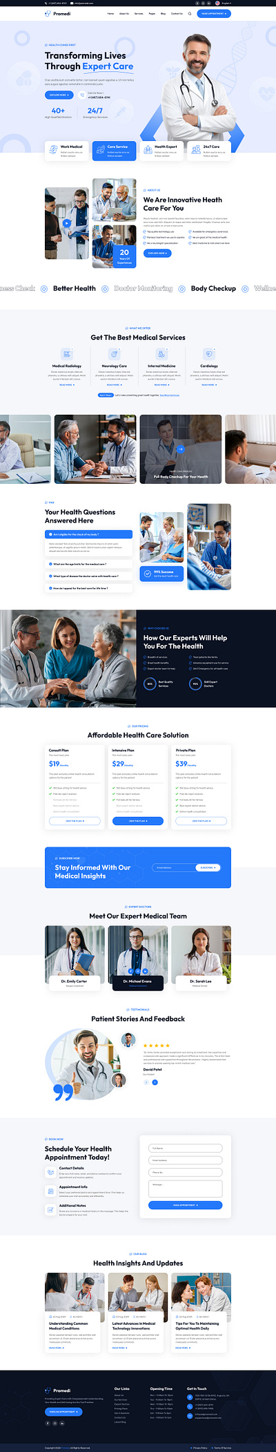 Doctor & Health Landing Page Design trending ui