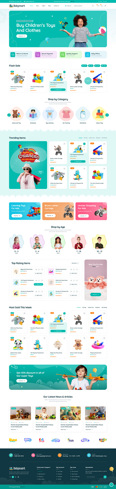 Baby Shop Web Design trending ui