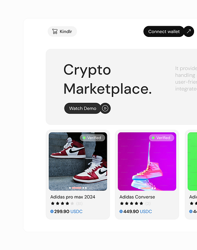 #00-22. Crypto Marketplace. blockchain clean crypto design e commerce marketplace p2p ui web3