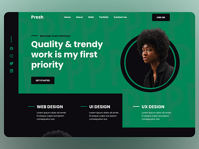 Designer Portfolio Landing agency agency website design designer portfolio website landing landing page landing page design page personal branding personal portfolio personal portfolio design personal website portfolio portfolio design ui design ui ux ux design web web design website website design