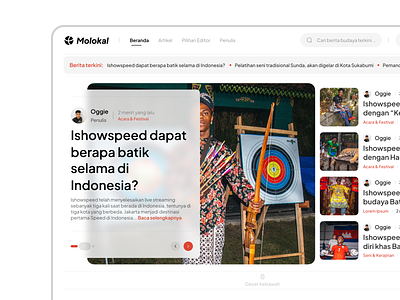 Molokal - News Website design dribbble figma ishowspeed mockup molokal news online speed ui web website