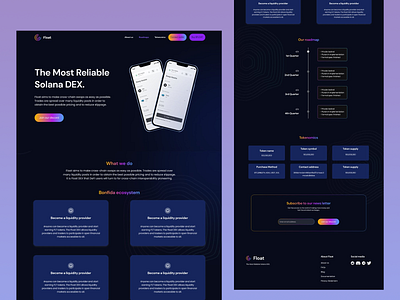 Crypto Product Page banking blockchain crypto crypto swap cryptocurrency website defi defi landing defi website defi website design ecosystem financial fintech ico solana startup token trading ui ux web design web3