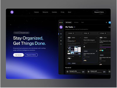 Task management website design animation business dark mode design graphic design interface landing page marketing page minimal minimalist popular task management ui ux ux design web design website website design