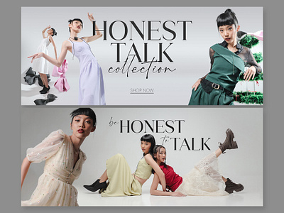 FASHION WEBSITE BANNER "HONEST TALK" banner design fashion ui ux web web design website