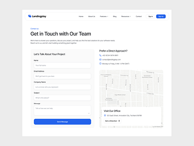 Landing Play - Contact us section contact us graphic design landing page uiux web design website