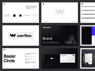 Uxerflow: Brand Guidelines animation brand guidelines brand identity branding design graphic design motion graphics pitch deck presentation ui ux uxerflow visual identity